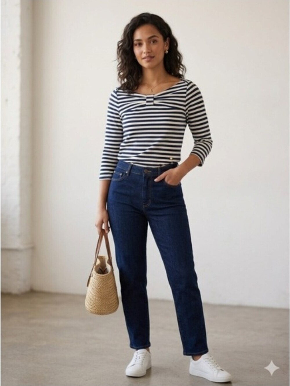 Kate Spade Wheaton Striped Knit Bow Boatneck Top L